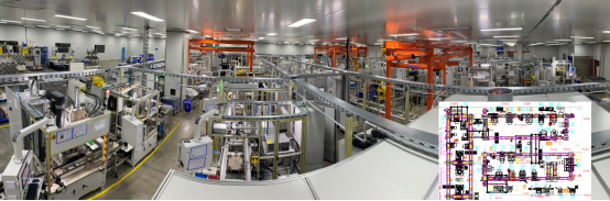 Assembly and testing line for motor reducer assembly